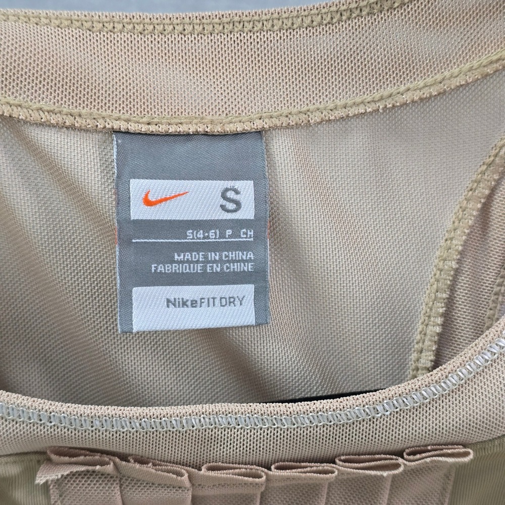 Nike Maria Sharapova Tennis Dress Small Tan Pleated Fit Dry Racerback Athleisure - Picture 7 of 13